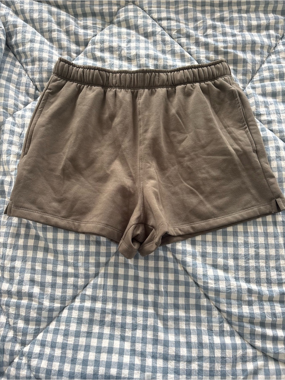 Danskin Olive Elastic-Waist Athletic Shorts